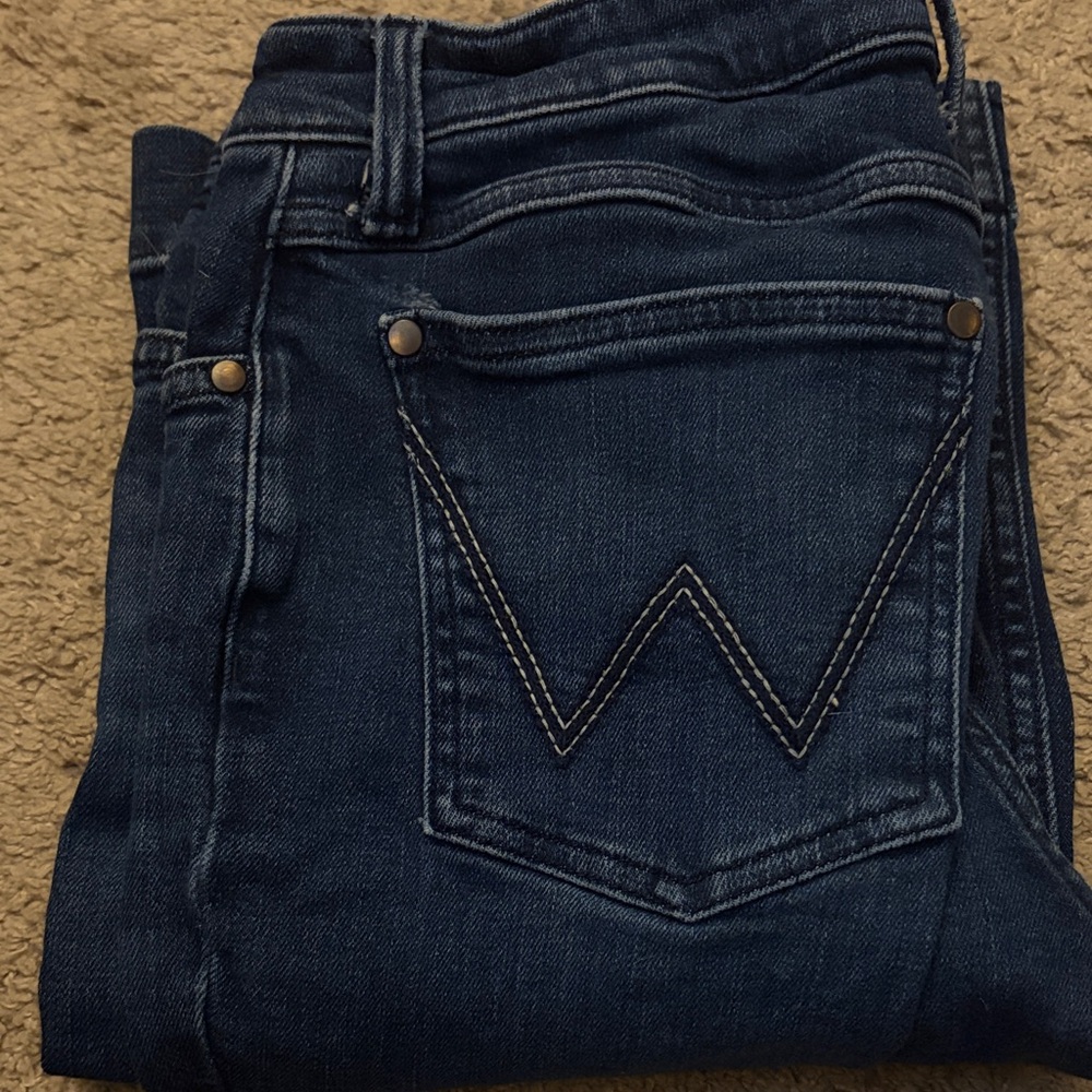 Women's Retro Wrangler Trousers Dark Wash